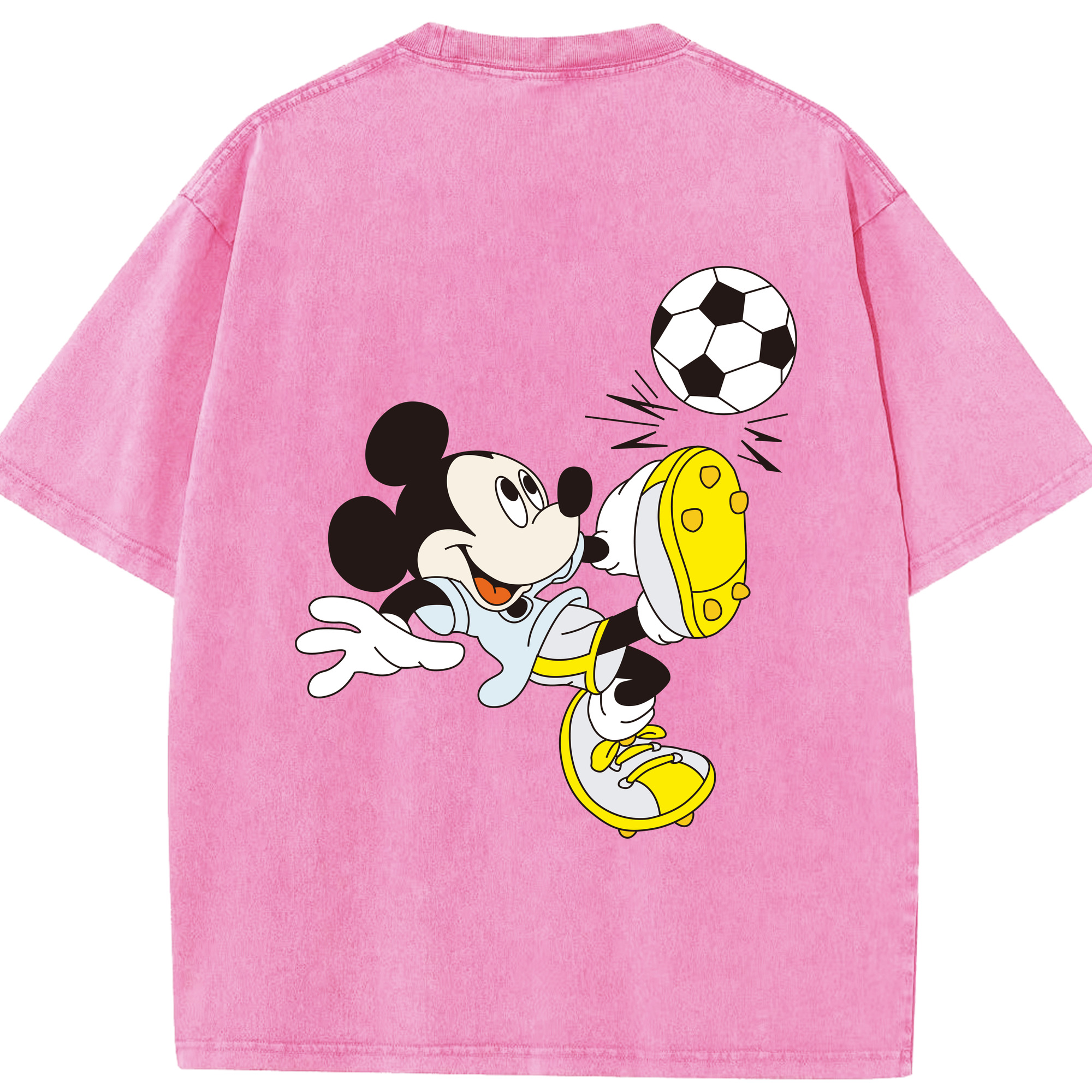 （画像用） ミッキーマウス Mickey Mouse 綿100% ヴィンテージ風 半袖Tシャツ（背面プリント）